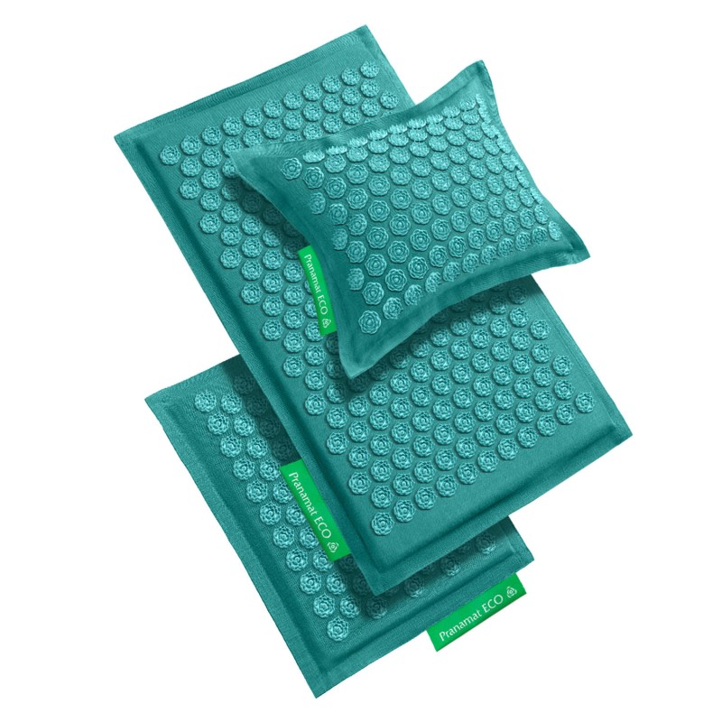 Pranamat Eco Komplettset – Natürliche Akupressurmatte, Kissen und Mini-Matte