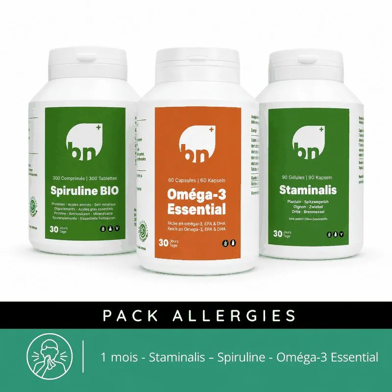 Allergie-Paket, Staminalis, Omega-3 & Bio-Spirulina, BN Nutrition, Medi-Lum